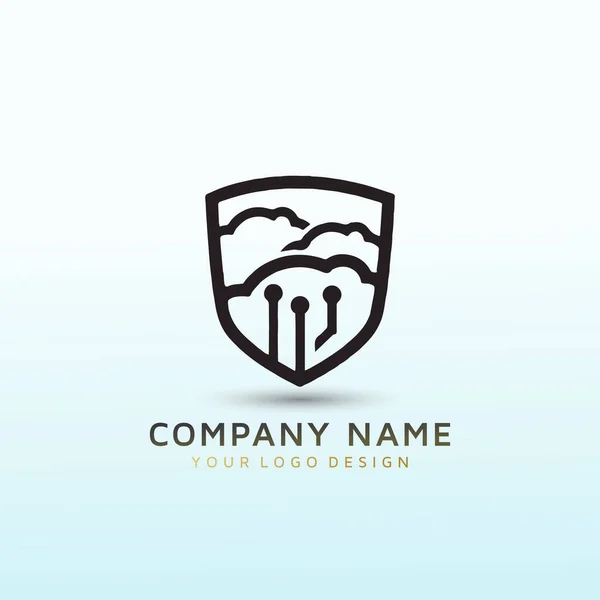 Diseño Del Logotipo Del Vector Empresa Servicios Informáticos — Vector de stock