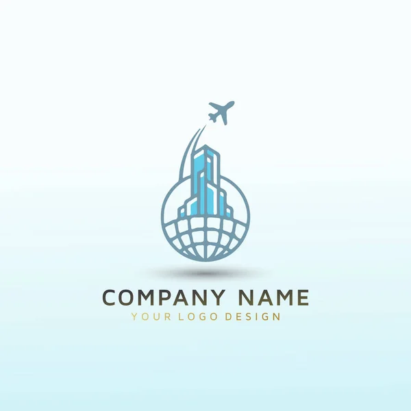 Pilotes Investissant Dans Conception Logo Immobilier — Image vectorielle