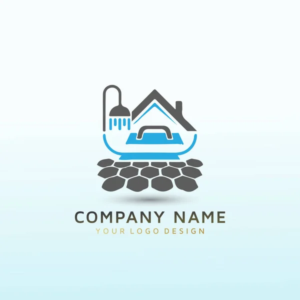 Design Custom Logo Branding Flooring Company — Stock Vector