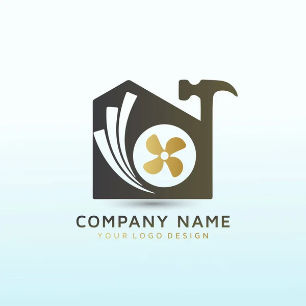 Aquecimento Condicionado Design Logo —  Vetores de Stock