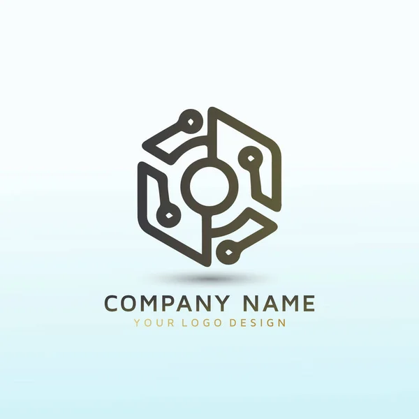 Technologie Entreprise Logiciel Logo Conception — Image vectorielle