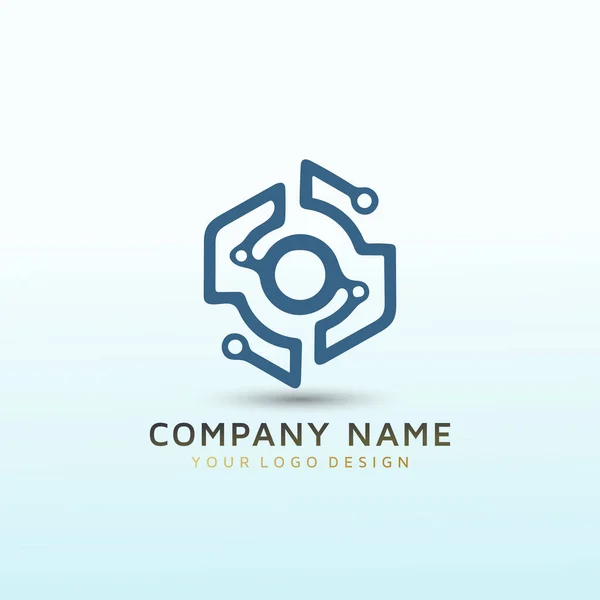Diseño Logotipo Software Empresarial Tecnología — Vector de stock