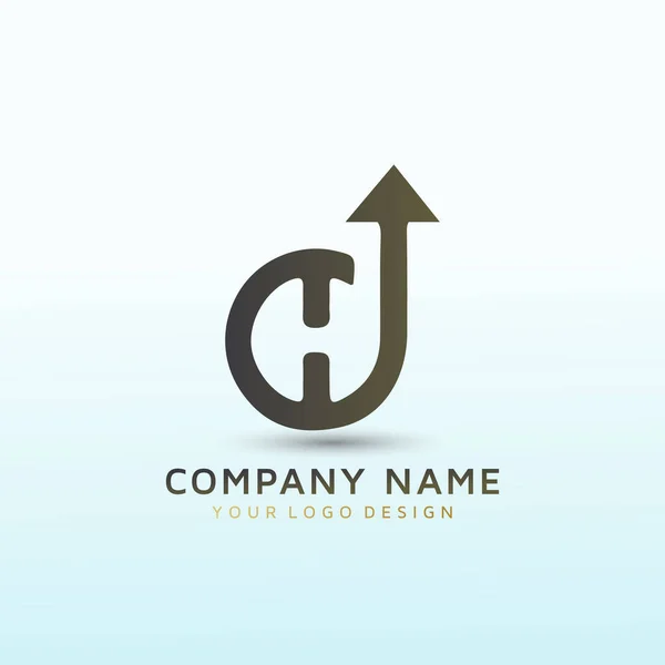 Lettre Logo Avec Signe Flèche — Image vectorielle