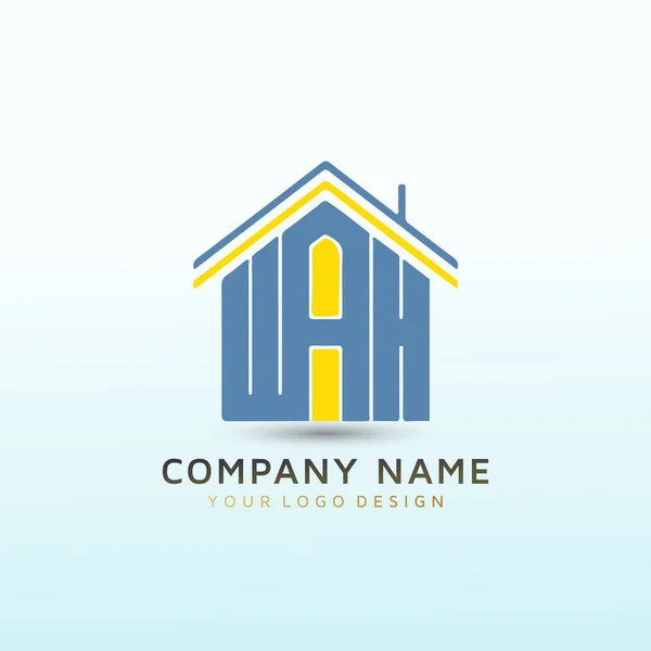 Inversión Inmobiliaria Logotipo Empresa Wah — Vector de stock