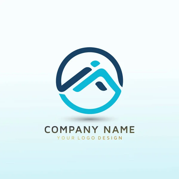 Lettera Immobiliare Vettoriale Logo Design — Vettoriale Stock