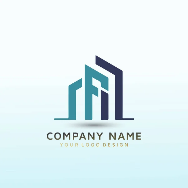 Carta Design Logotipo Vetor Imobiliário —  Vetores de Stock