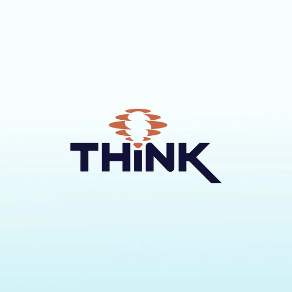Wort Denken Vektor Logo Design — Stockvektor
