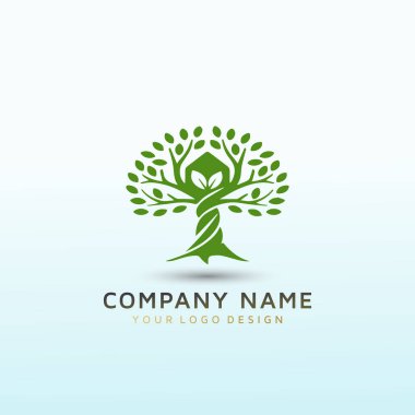 Büyüyen ağaç ev vektör logosu tasarımı