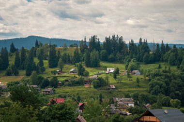 Ukrayna 'daki Karpat Dağları. Yaz manzarası. yüksek kaliteli fotoğraf