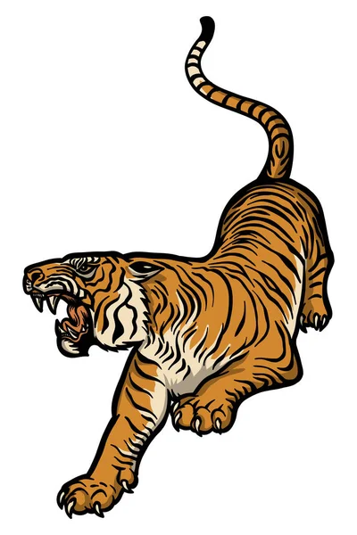 Tigris Üvöltés Vektor Illusztráció — Stock Vector