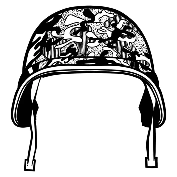 Militaire Moderne Camouflage Helm Out Line — Stockvector