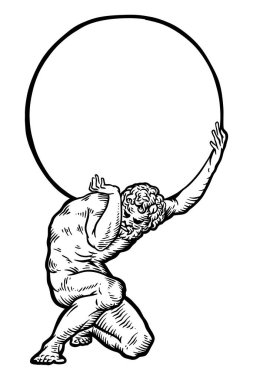 Atlas dünyayı omuzlarında tutuyor.