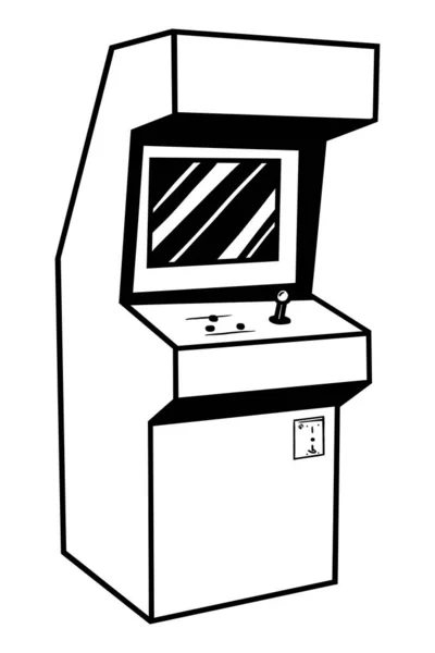 Vintage Arcade Spielautomaten Kabinett Out Line — Stockvektor