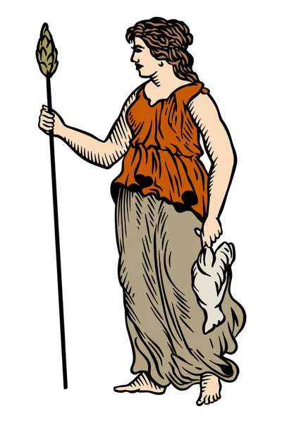 Mitologie Idoli Bacchante Ilustrație Vectorială — Vector de stoc