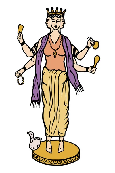 Ídolos Mitológicos Brahma Ilustración Vectorial — Vector de stock