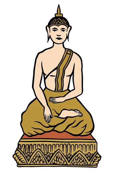 Mythologie Idoles Bouddha Illustration Vectorielle — Image vectorielle