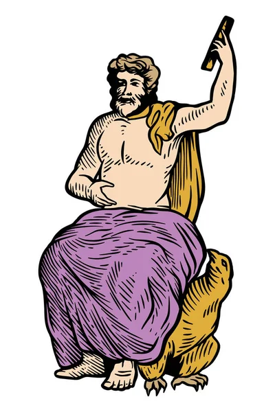 Mythology Idols Jupiter Vector Illustration — Stock Vector