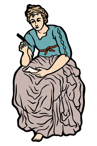 Mitologie Idoli Calliope Ilustrație Vectorială — Vector de stoc