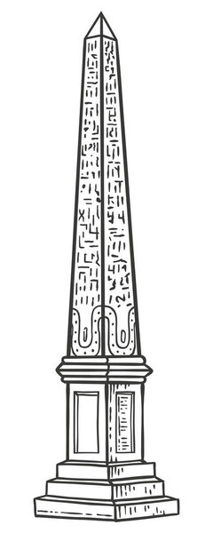 Древний египетский обелиск - векторная иллюстрация - Out line