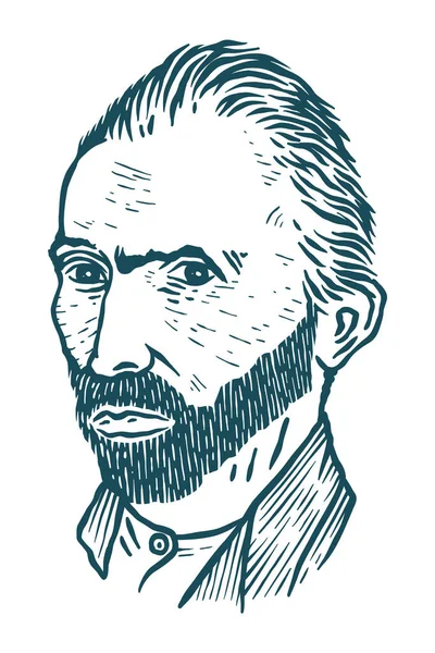 Portret Vincenta Van Gogha Ilustracja Wektorowa — Wektor stockowy