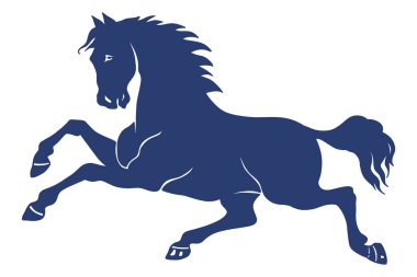 Koşan ve zıplayan atın silueti