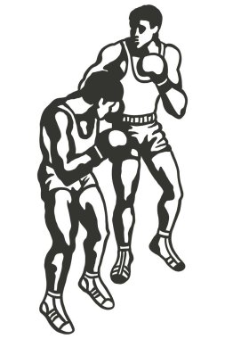 Vintage boxing sports athlete clipart
