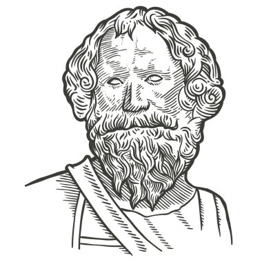 Syracuse Arşimet Portresi - vektör illüstrasyonu