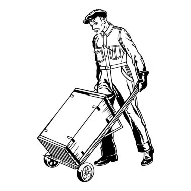 El arabası süren klasik işçi.