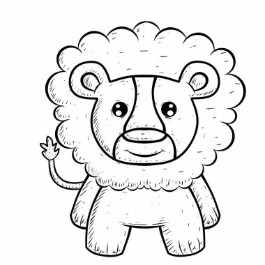 Çizgi film aslanının vektör çizimi