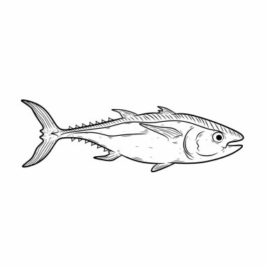 Bir çizim balığının vektör çizimi.