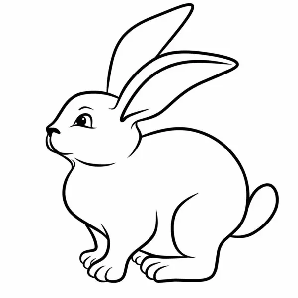 Икона Кроличьего Мультфильма Животные Зоопарк Фауна Тема Изолированный Дизайн Линейная — стоковый вектор