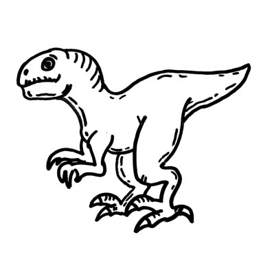 Dinozor vektör simgesi. Beyaz arkaplan dinozorunda izole edilmiş vektör logo şablonu.