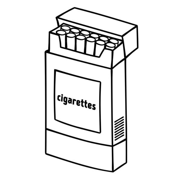 cigarette pack icon, outline vector