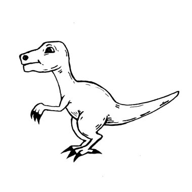 Beyaz arka planda dinozorların çizimi