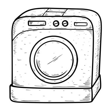 Çamaşır makinesi. el çizimi
