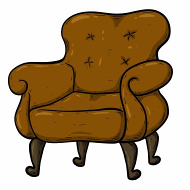 karikatür karalama koltuğu, vektör illüstrasyonu