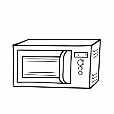 Taslak simgesi - mikrodalga. Beyaz arkaplanda izole edilmiş vektör illüstrasyonu.
