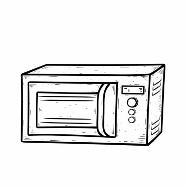 Eski mikrodalga fırının vektör çizimi
