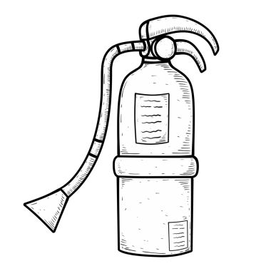 Yangın söndürücü beyaza izole edildi.