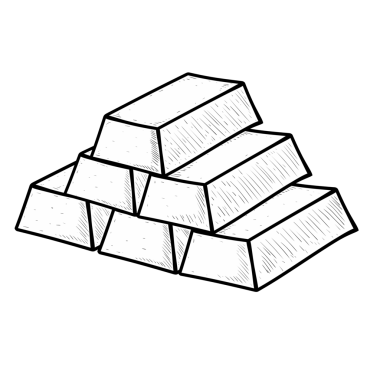 Beyaza izole edilmiş altın külçelerini yığın