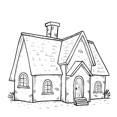 Küçük bir evin çizimi 