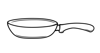 Kızartma tavası beyaz arkaplanda izole