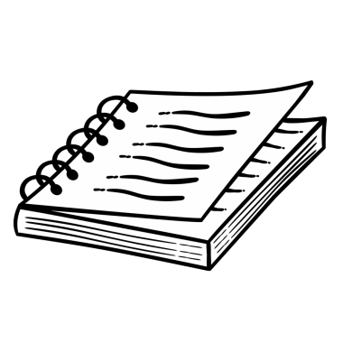 Beyaz not defteri izole arkaplan