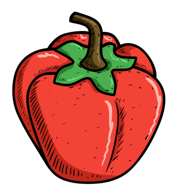 biber üzerine beyaz izole