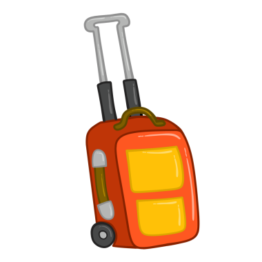 El Çizimi Seyahat Bavulu İllüstrasyonu