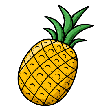ananas meyvesi, illüstrasyon, vektör arkaplan.