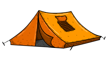 beyaz arkaplanda çadır