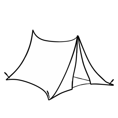 beyaz arkaplanda çadır