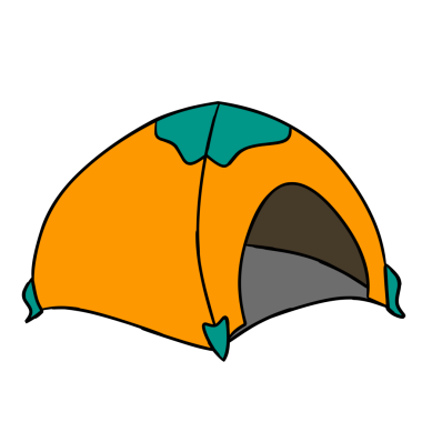 beyaz arkaplanda çadır