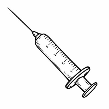 Şırınga beyaz üzerine izole